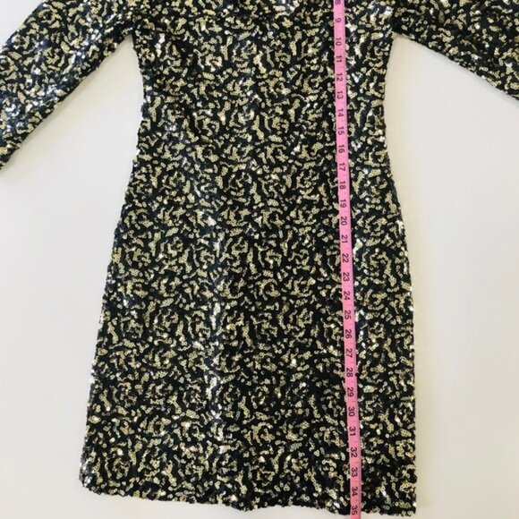 MM Couture Gold and Black Sequin Metallic Dress Size Medium - Picture 11 of 13